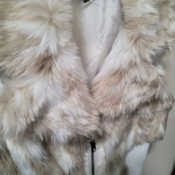 Faux Fur Cream Knit Vest M - Picture 4 of 7